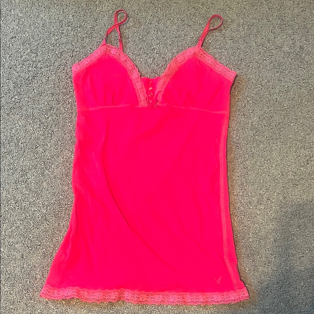 American Eagle Outfitters Bright Pink Lace Camisole